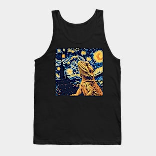 Bearded Dragon Starry Night Van Gogh Style Tank Top